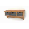 Gfancy Fixtures Rustic Wooden Wall Shelf with 3 Drawers & Hooks, Brown GF3679865
